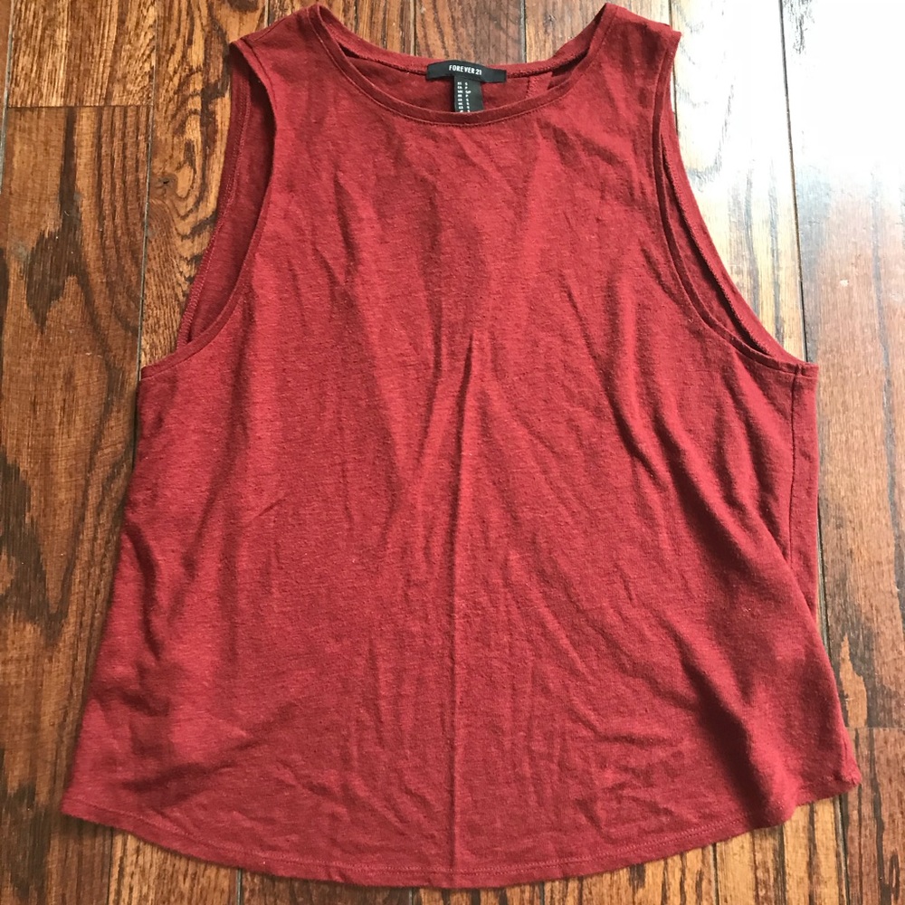 Rust Forever 21 Open Back Tank Top Size Small